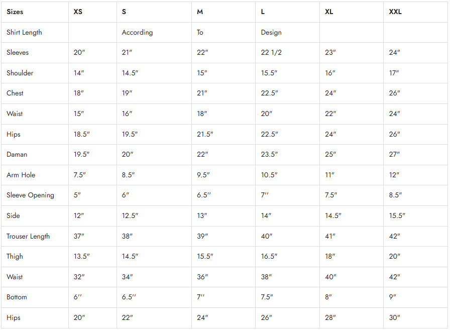 Size Chart