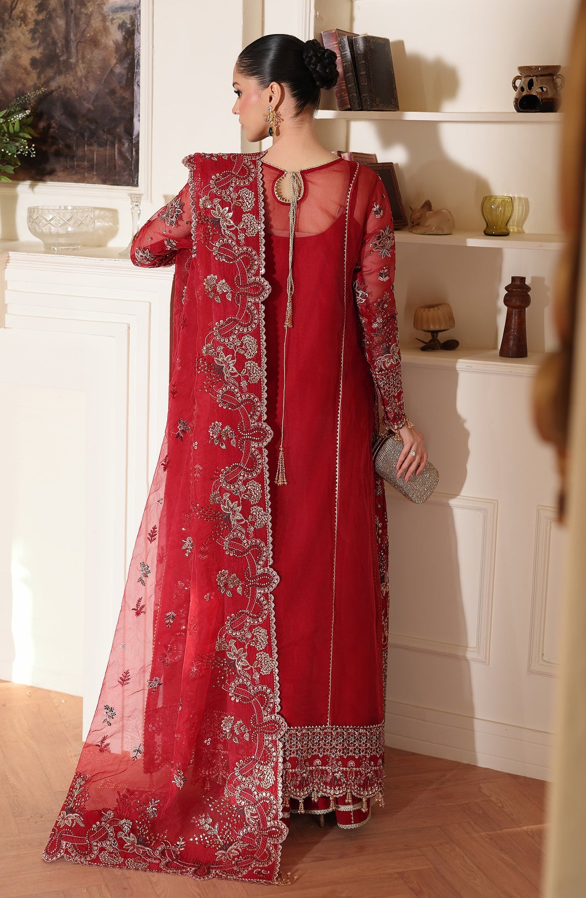 Rich color embroidered dress for women – Surkh Gul photoshoot