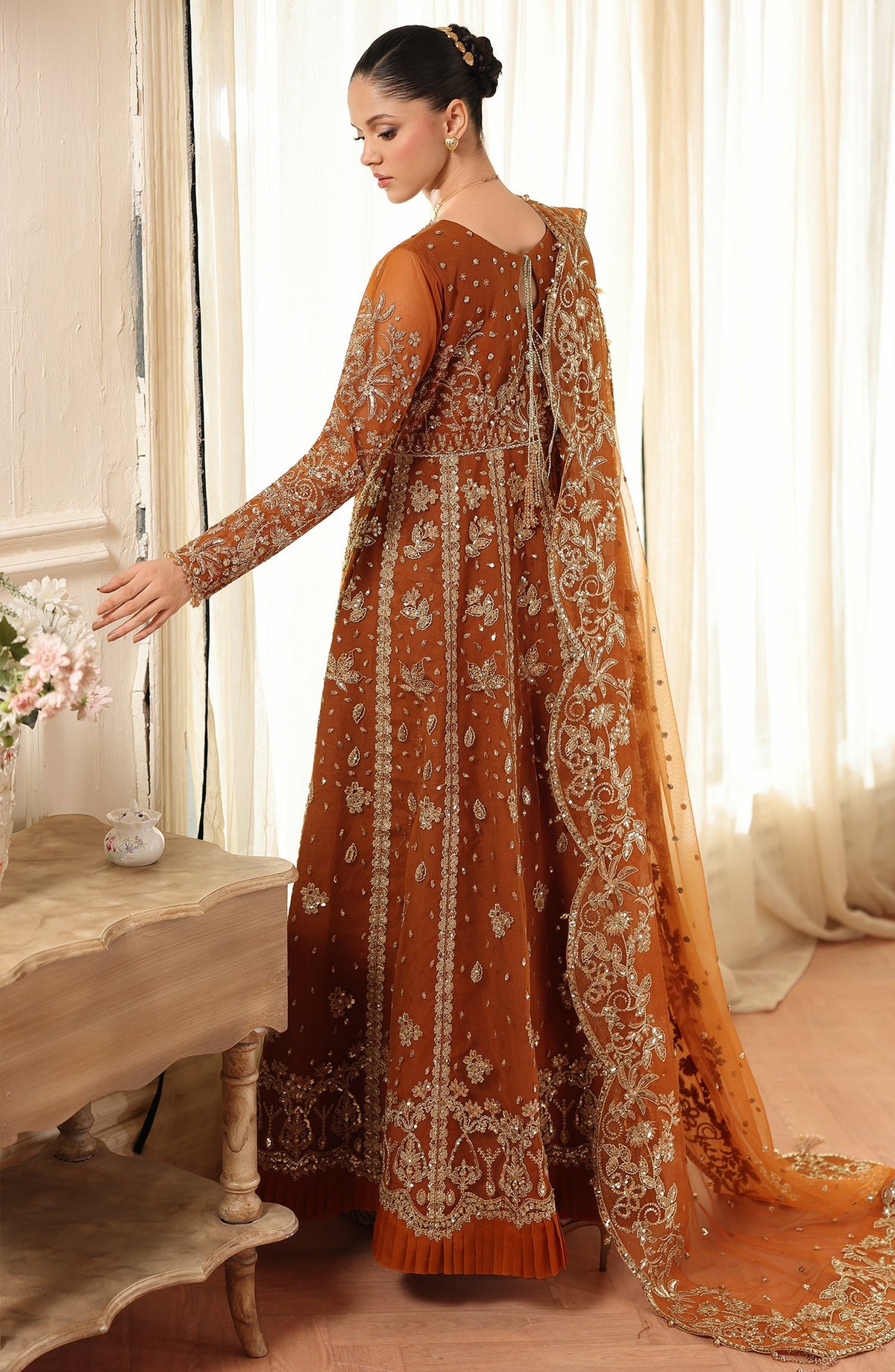 Full-length model image of best ethnic wedding dress for women